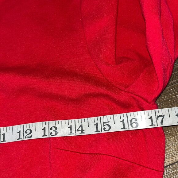 Kate Spade Broome Street Mini Fit & Flare Dress Women's Large Red Ruffle Sleeve - Picture 6 of 7